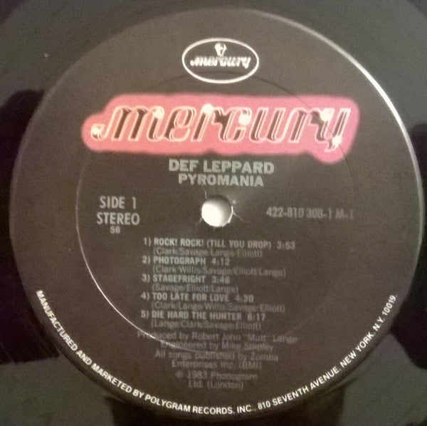 Def Leppard : Pyromania (LP, Album, Club, CRC)