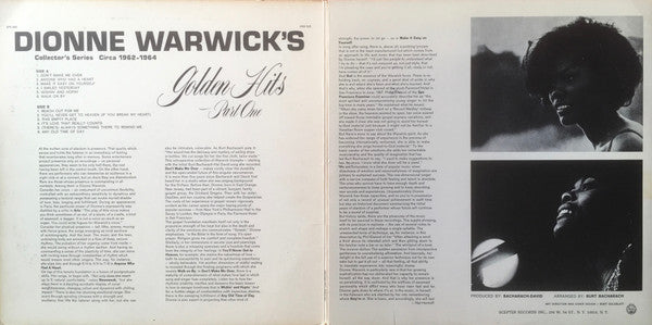 Dionne Warwick : Dionne Warwick's Golden Hits - Part One (LP, Comp)