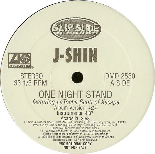 J-Shin Featuring LaTocha Scott : One Night Stand / Whatever U Want (12", Single)