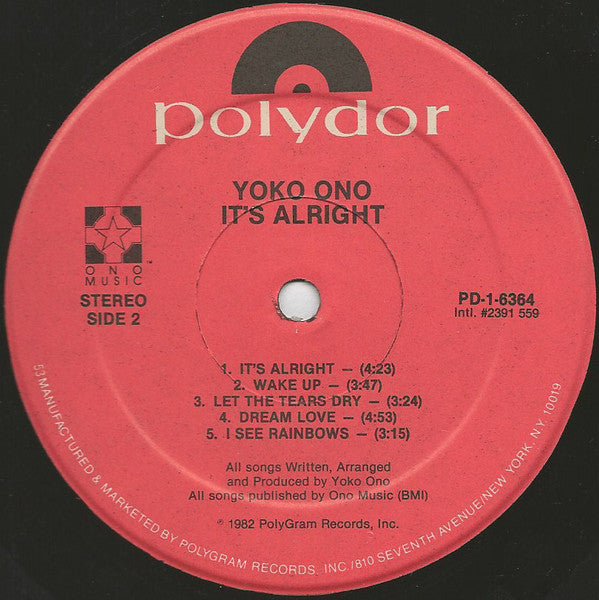 Yoko Ono : It's Alright (I See Rainbows) (LP, Album)