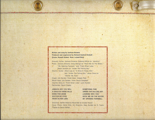 Jackson Browne : Jackson Browne (LP, Album, RE, RI )