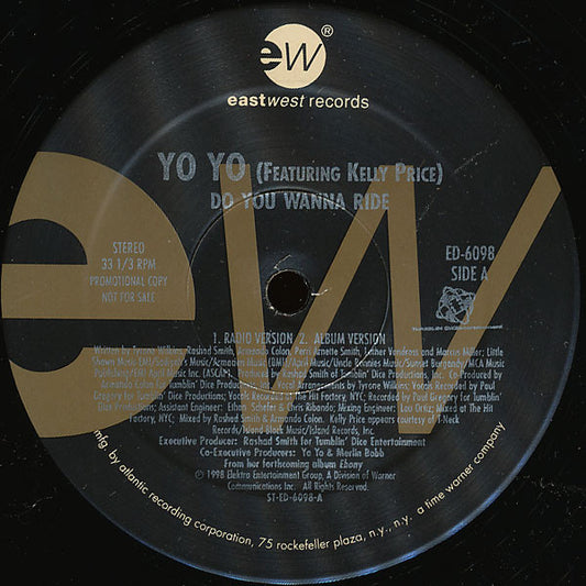Yo-Yo Featuring Kelly Price : Do You Wanna Ride (12", Promo)