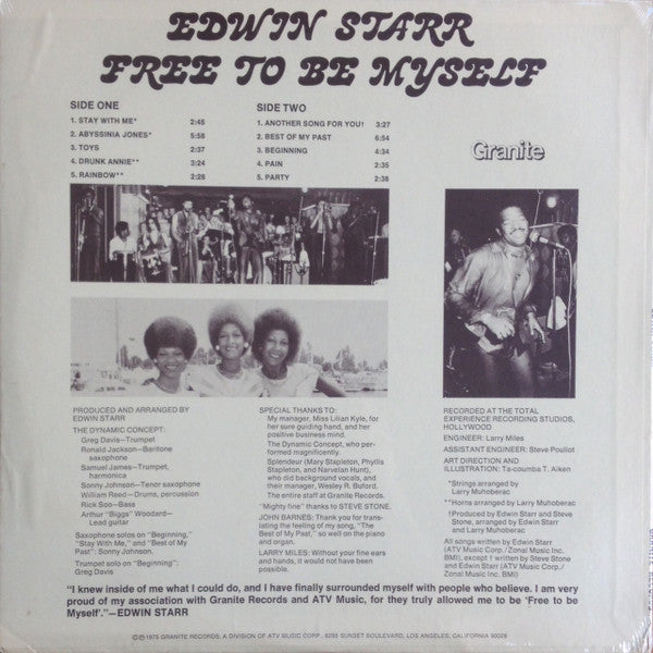 Edwin Starr : Free To Be Myself (LP, Album)