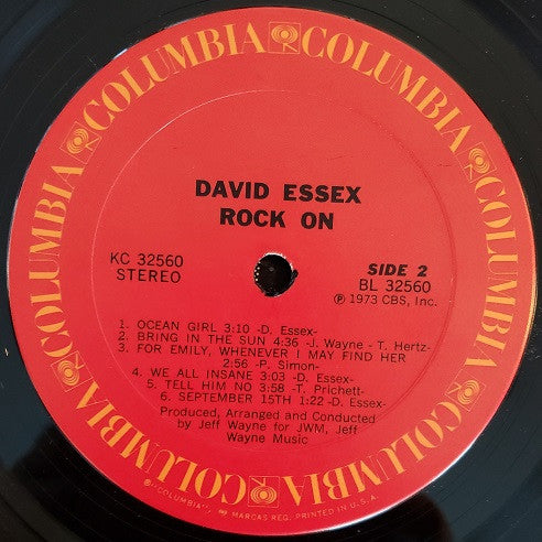 David Essex : Rock On (LP, Album, Ter)