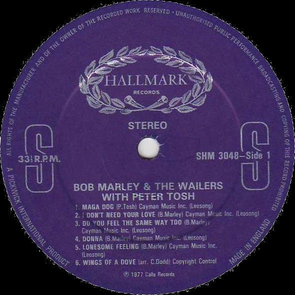 Bob Marley And The Wailers* With Peter Tosh : Bob Marley And The Wailers With Peter Tosh (LP, Comp)