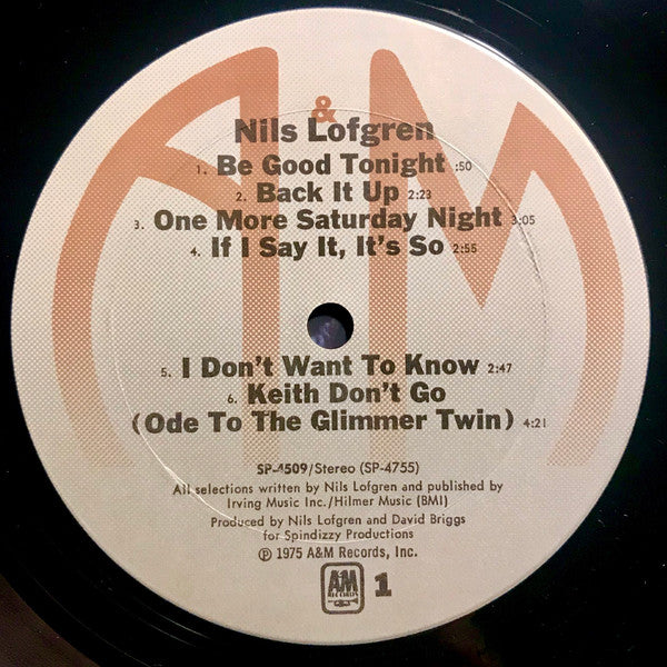 Nils Lofgren : Nils Lofgren (LP, Album, Ter)