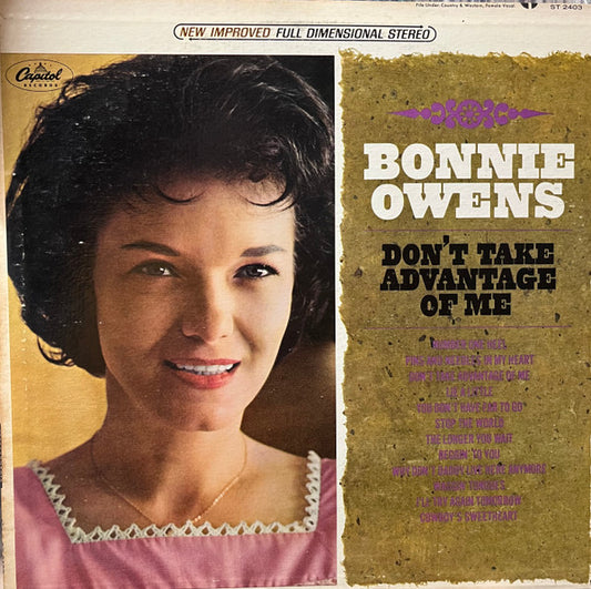 Bonnie Owens : Don't Take Advantage Of Me (LP, Album)