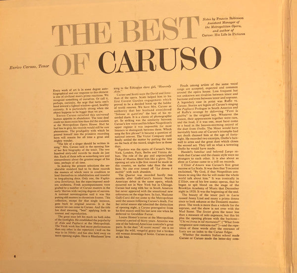 Enrico Caruso : The Best Of Caruso (2xLP, Comp, Mono, RE)