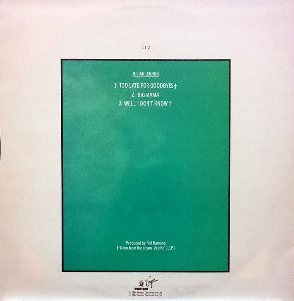 Julian Lennon : Too Late For Goodbyes (12", Single)