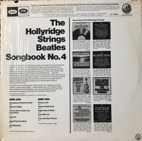 The Hollyridge Strings : The Beatles Songbook Vol. 4 (LP, Album, Los)