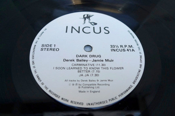 Derek Bailey / Jamie Muir : Dart Drug (LP, Album)