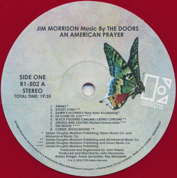 Jim Morrison Music By The Doors : An American Prayer (LP, Album, RSD, Ltd, Num, RE, RM, Red)