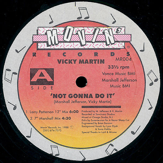 Vicky Martin : Not Gonna Do It (12")