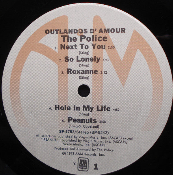 The Police : Outlandos D'Amour (LP, Album, Yel)