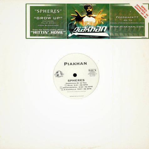 Piakhan : Spheres / Grow Up (12", Promo)