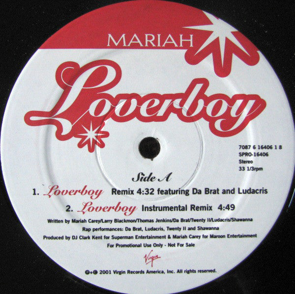 Mariah Carey : Loverboy (12", Promo)