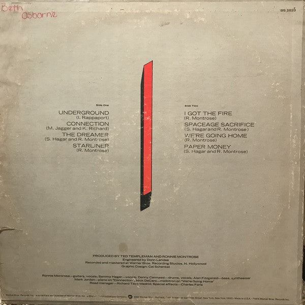 Montrose (2) : Paper Money (LP, Album, Ter)