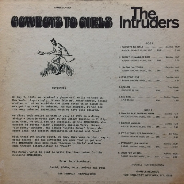 The Intruders : Cowboys To Girls (LP, Album)