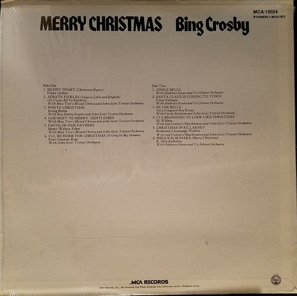Bing Crosby : Merry Christmas (LP, Album, RE, Bla)