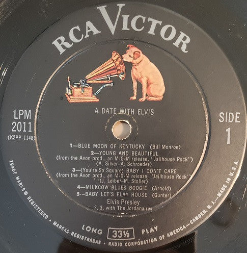 Elvis Presley : A Date With Elvis (LP, Album, Comp, Mono, Sti)