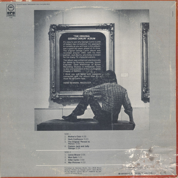 George Carlin With Jack Burns : "The Original George Carlin" (LP, Album)