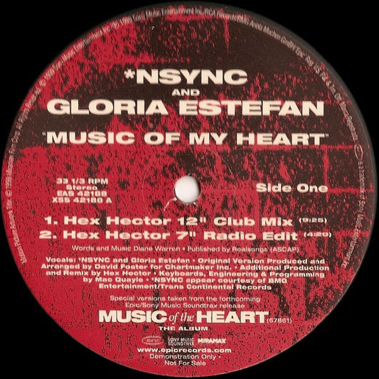 *NSYNC And Gloria Estefan : Music Of My Heart (12", Promo)