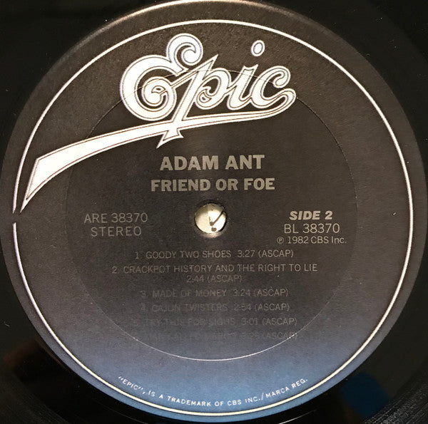 Adam Ant : Friend Or Foe (LP, Album, Pit)
