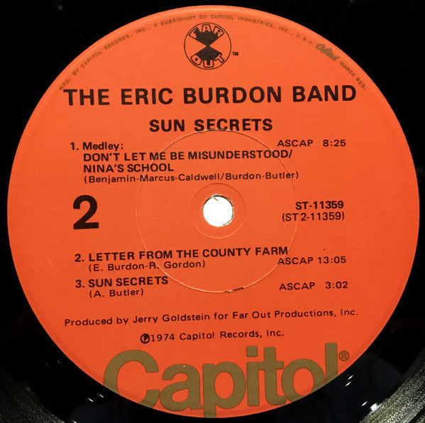The Eric Burdon Band* : Sun Secrets (LP, Album, Los)