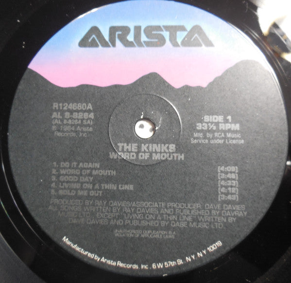 The Kinks : Word Of Mouth (LP, Album, Club)