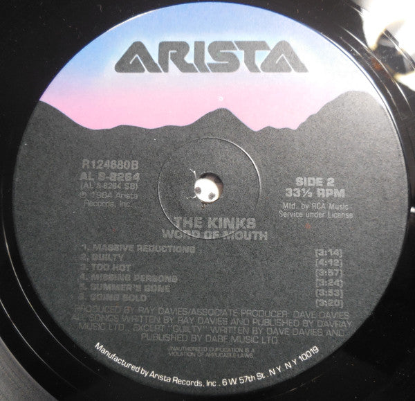 The Kinks : Word Of Mouth (LP, Album, Club)