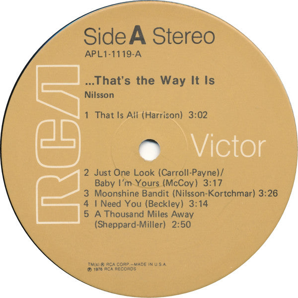 Nilsson* : ...That's The Way It Is (LP, Album, Ind)
