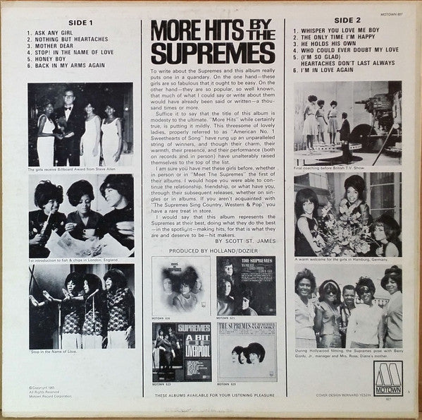 The Supremes : More Hits By The Supremes (LP, Album)