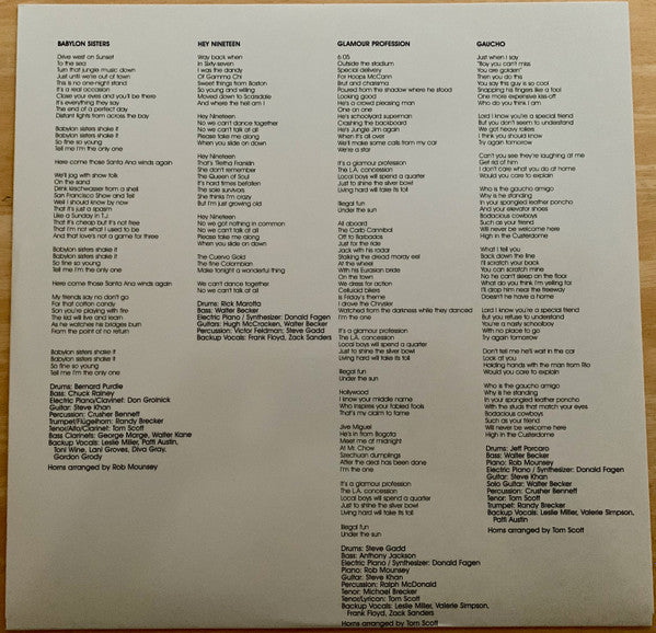 Steely Dan : Gaucho (LP, Album, RE, RP)