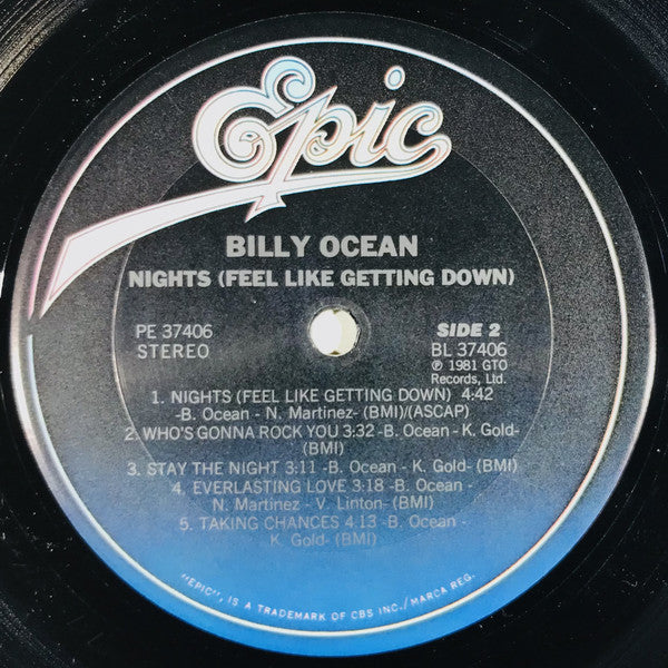 Billy Ocean : Nights (Feel Like Getting Down) (LP, Album)