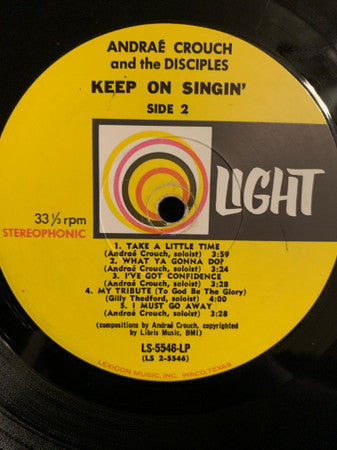 Andraé Crouch & The Disciples : Keep On Singin' (LP, Album, RE, Los)