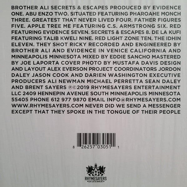 Brother Ali : Secrets & Escapes (LP, Album, Pic)