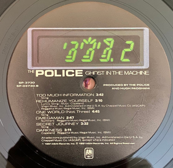 The Police : Ghost In The Machine (LP, Album, Club,  Pi)