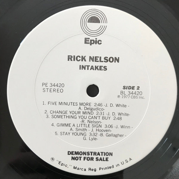 Ricky Nelson (2) : Intakes (LP, Album, Promo, San)