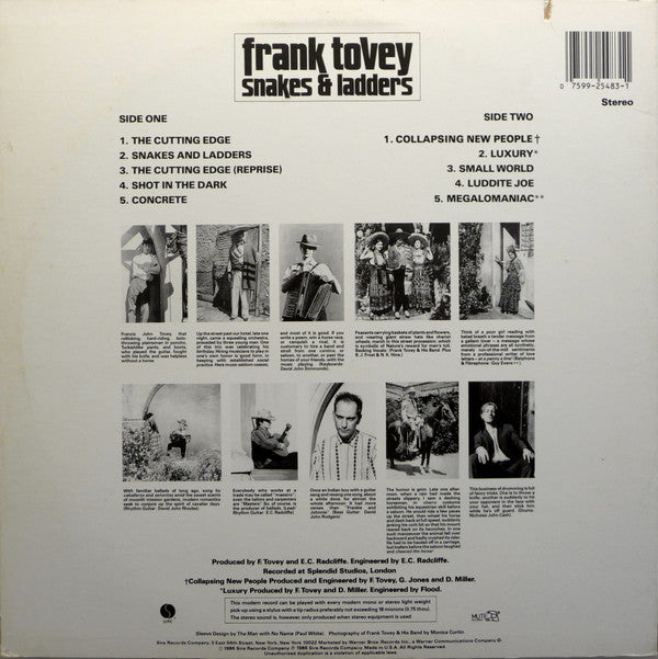 Frank Tovey : Snakes & Ladders (LP, Album, SRC)