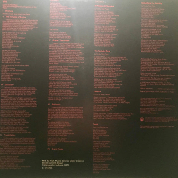 Rush : 2112 (LP, Album, Club, RCA)