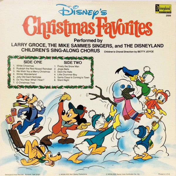 Larry Groce, The Mike Sammes Singers* And The Disneyland Children's Sing-along Chorus : Disney's Christmas Favorites (LP, Album, RP, SRC)