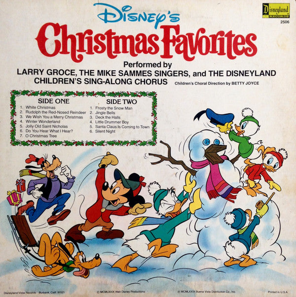 Larry Groce, The Mike Sammes Singers* And The Disneyland Children's Sing-along Chorus : Disney's Christmas Favorites (LP, Album, RP, SRC)