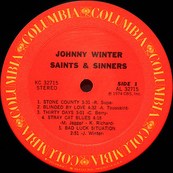 Johnny Winter : Saints & Sinners (LP, Album, Ter)