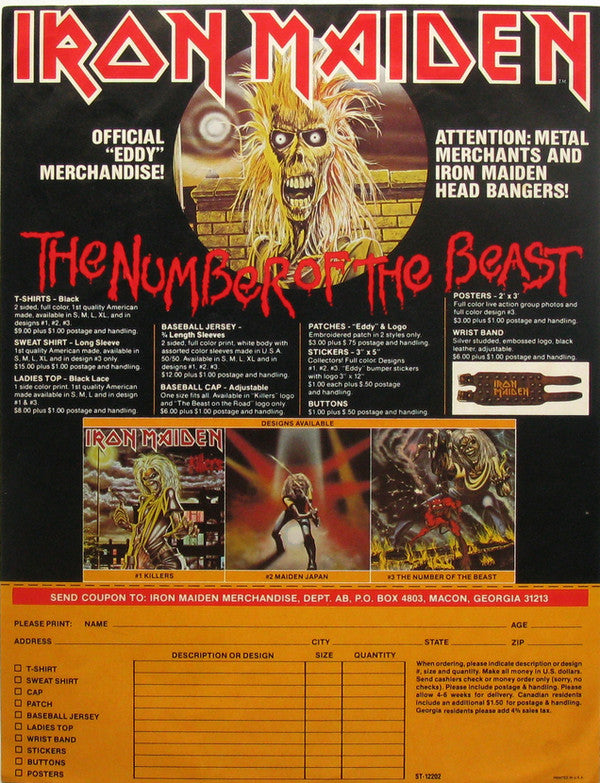 Iron Maiden : The Number Of The Beast (LP, Album, Win)