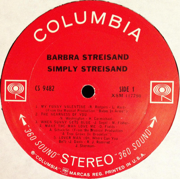 Barbra Streisand : Simply Streisand (LP, Album, Ter)