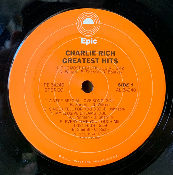 Charlie Rich : Greatest Hits (LP, Comp, Ter)