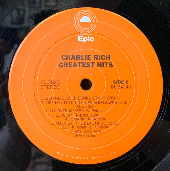 Charlie Rich : Greatest Hits (LP, Comp, Ter)