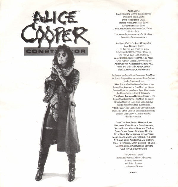 Alice Cooper (2) : Constrictor (LP, Album)
