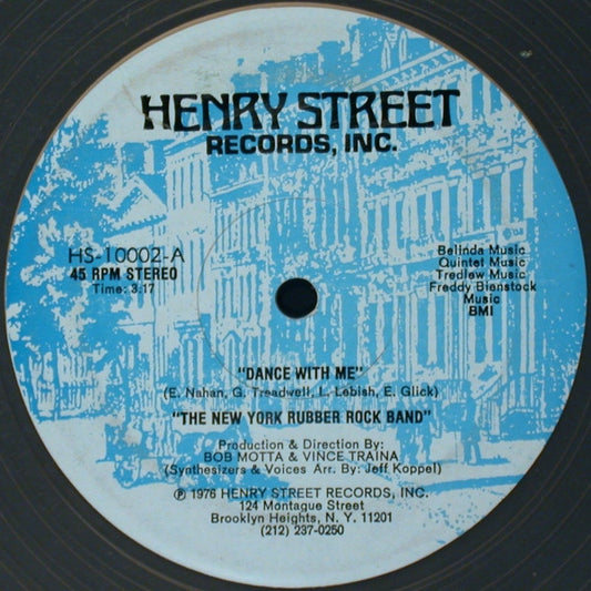 The New York Rubber Rock Band : Dance With Me / Hello Stranger (12", Cle)
