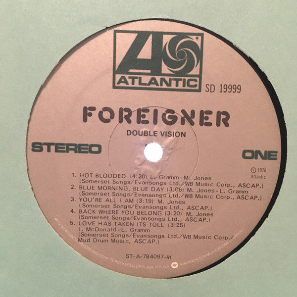 Foreigner : Double Vision (LP, Album, RI)